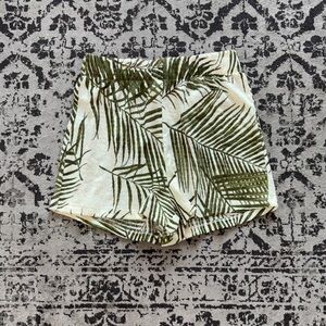 H&M Green Palm Leaf Print Shorts size S
